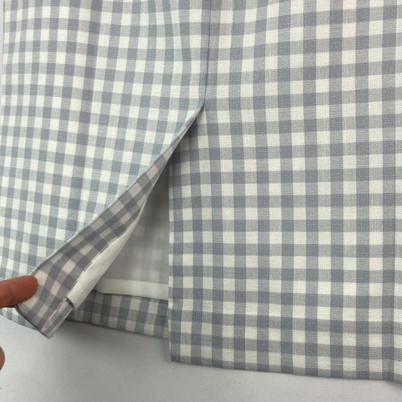 Ann Taylor gray & white gingham belted pencil skirt 4 - Picture 7 of 9